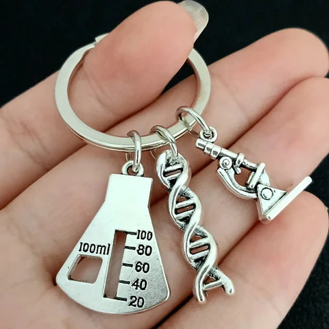 Llavero Médico Microscopio Adn Doctor Molecular Hombre Mujer