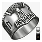 Anillo Para Hombres Vikingo Mjolnir Thor Nórdico Runas Acero - Miniatura 1