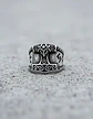 Anillo Para Hombres Vikingo Mjolnir Thor Nórdico Runas Acero - Miniatura 3