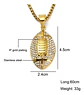 Collar Balon Futbol Americano Dorado Acero Inoxidable Hombre - Miniatura 4