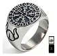 Anillo Para Hombres Vikingo Vegvisir Color Plata De Acero - Miniatura 1