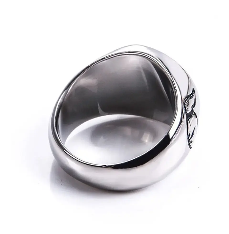 Anillo Para Hombres Vikingo Vegvisir Color Plata De Acero 10