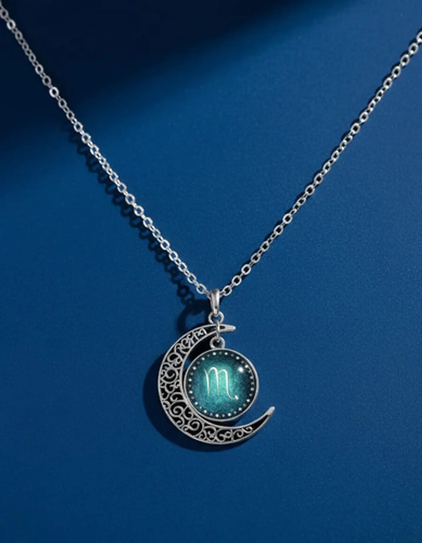 Collar Para Mujer Dije Cabujon Cristal Luna Signos Zodiacal 4