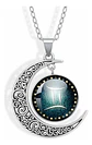 Collar Para Mujer Dije Cabujon Cristal Luna Signos Zodiacal - Miniatura 11