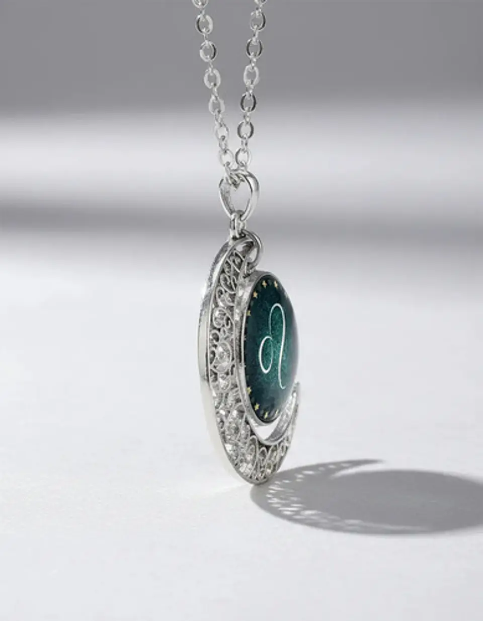 Collar Para Mujer Dije Cabujon Cristal Luna Signos Zodiacal 79