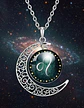 Collar Para Mujer Dije Cabujon Cristal Luna Signos Zodiacal - Miniatura 80