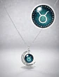 Collar Para Mujer Dije Cabujon Cristal Luna Signos Zodiacal - Miniatura 86