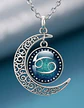 Collar Para Mujer Dije Cabujon Cristal Luna Signos Zodiacal - Miniatura 92