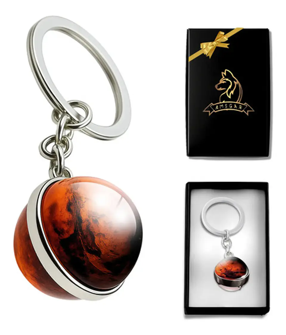 Llavero Hombres Mujeres Planeta Luna Sol Cristal Doble Cara 28