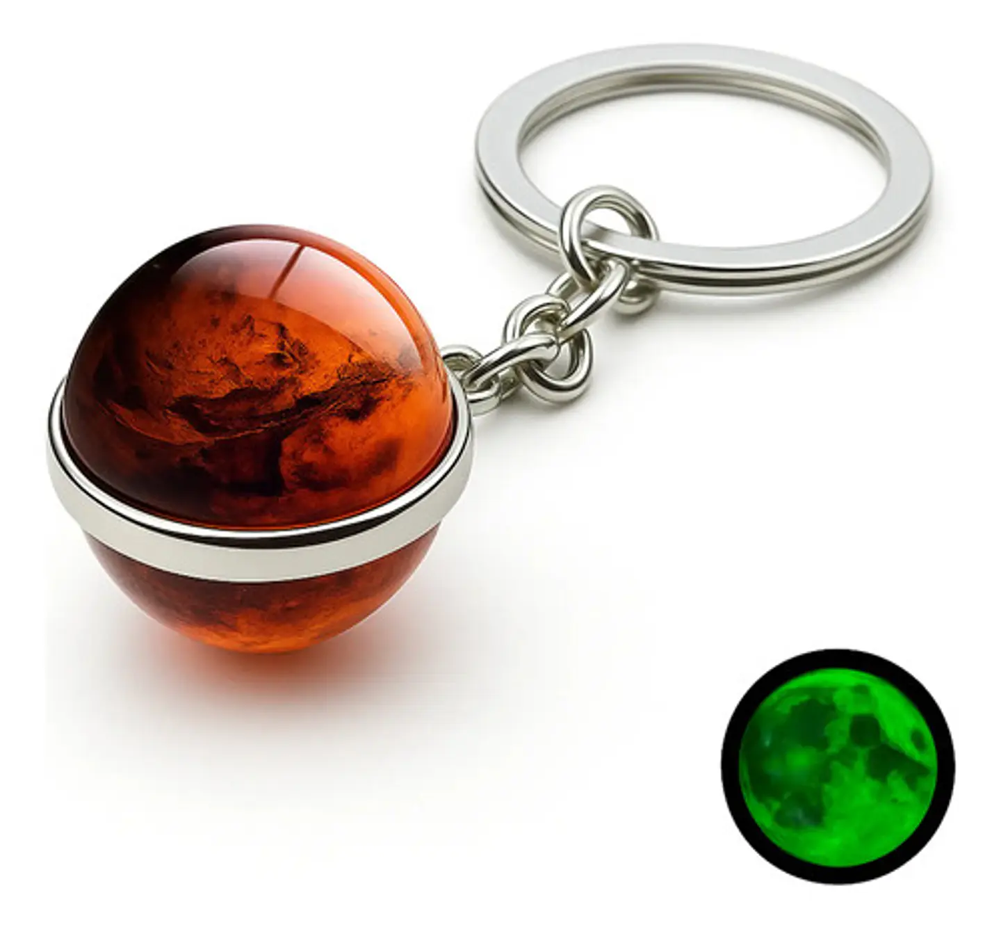 Llavero Hombres Mujeres Planeta Luna Sol Cristal Doble Cara 29