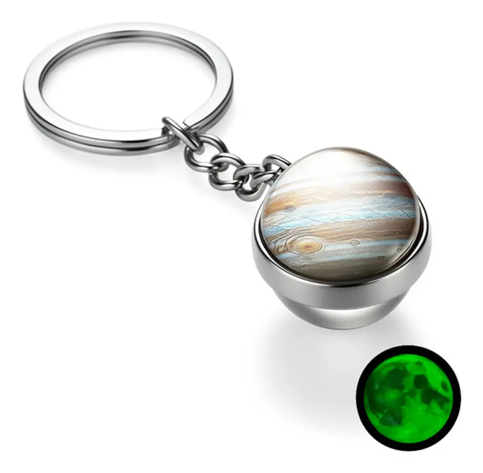 Llavero Hombres Mujeres Planeta Luna Sol Cristal Doble Cara 41