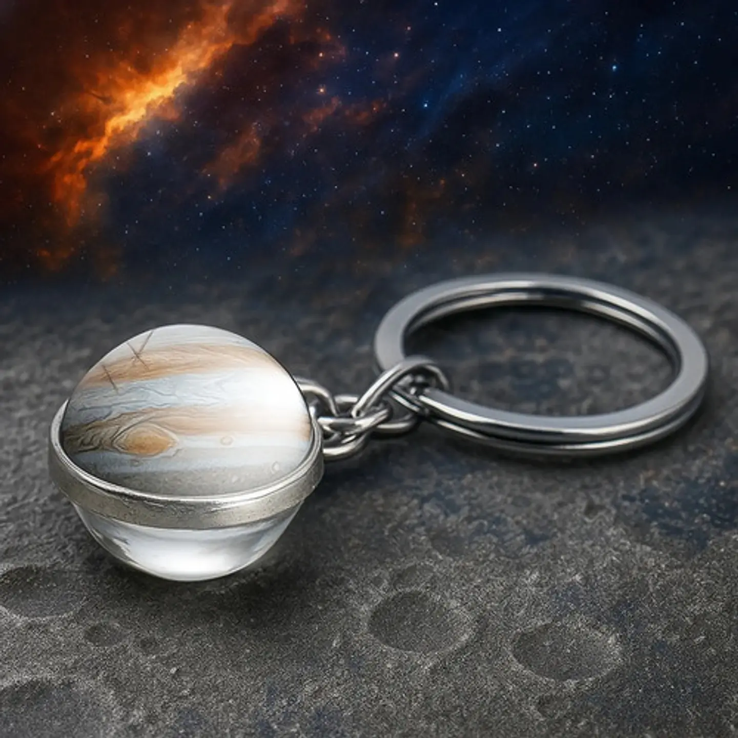Llavero Hombres Mujeres Planeta Luna Sol Cristal Doble Cara 44