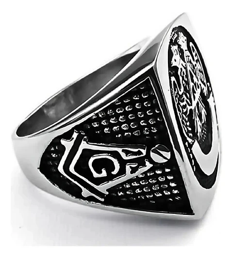 Anillo Color Plata Acero Inoxidable Mason 32 Aguila Hombre