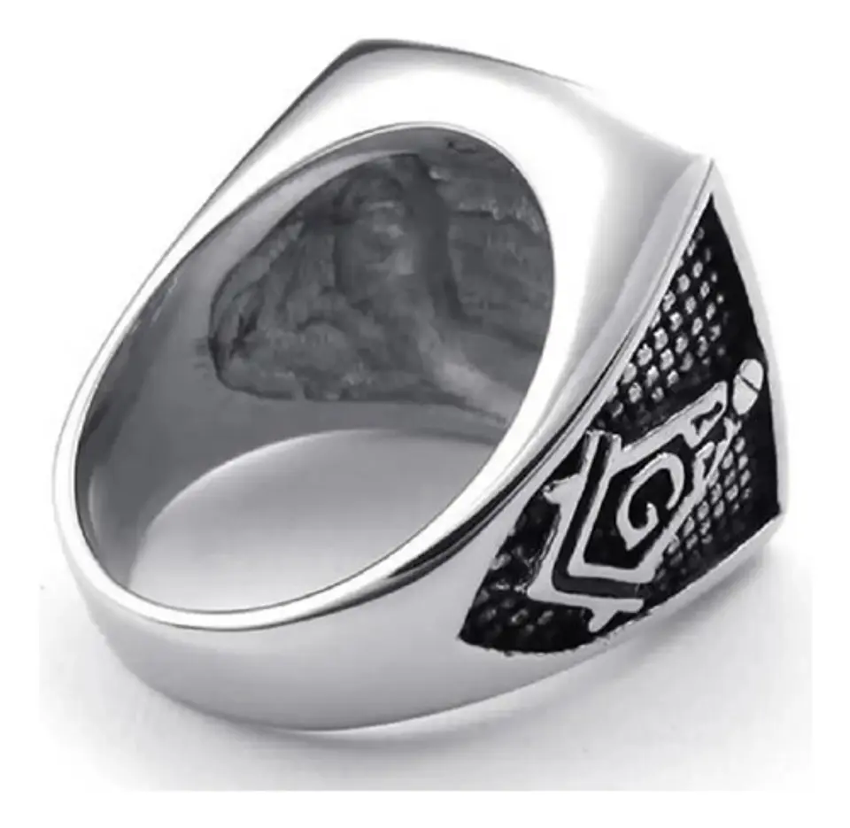 Anillo Color Plata Acero Inoxidable Mason 32 Aguila Hombre 3