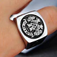 Anillo Color Plata Acero Inoxidable Mason 32 Aguila Hombre - Miniatura 7