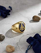 Anillo Para Hombres Símbolo Masón Logia Acero De Color Oro - Miniatura 3