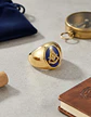 Anillo Para Hombres Símbolo Masón Logia Acero De Color Oro - Miniatura 7