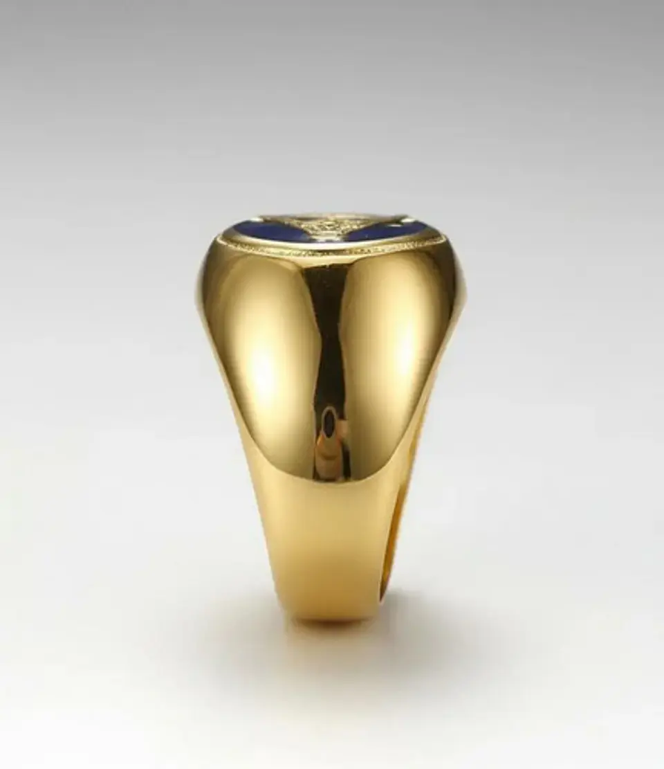 Anillo Para Hombres Símbolo Masón Logia Acero De Color Oro 8