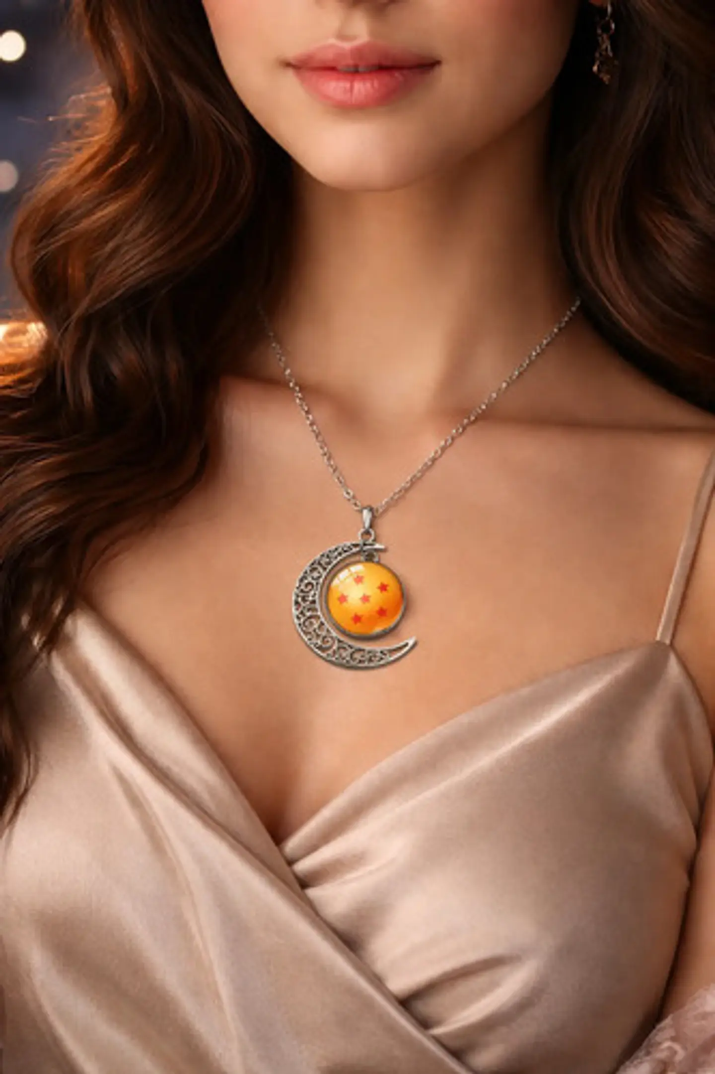 Collar Para Mujer Dije Luna Esfera Dragon Ball Z Anime 32
