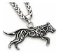 Collar Vikingo Color Plata En Acero Para Hombres Dije Lobo - Miniatura 1