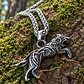 Collar Vikingo Color Plata En Acero Para Hombres Dije Lobo - Miniatura 3