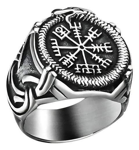 Anillo Mjolnir Amuleto Vikingo Odin Acero Inoxidable Hombre