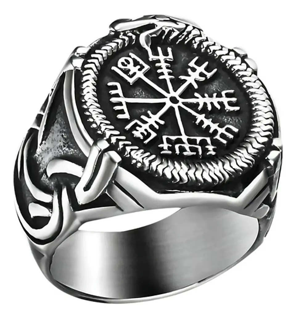Anillo Mjolnir Amuleto Vikingo Odin Acero Inoxidable Hombre 1