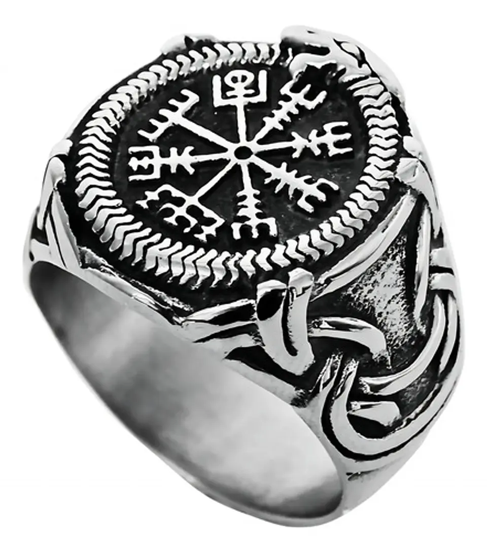 Anillo Mjolnir Amuleto Vikingo Odin Acero Inoxidable Hombre 3