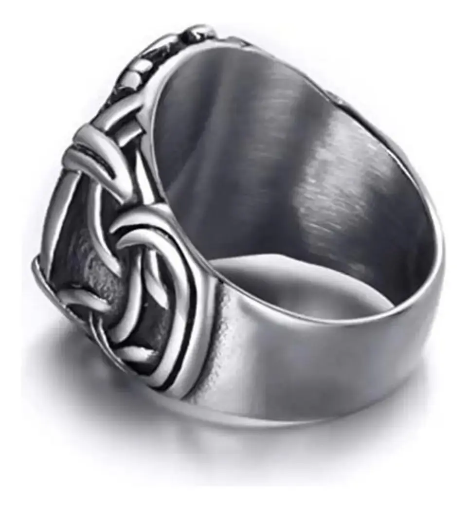 Anillo Mjolnir Amuleto Vikingo Odin Acero Inoxidable Hombre 4