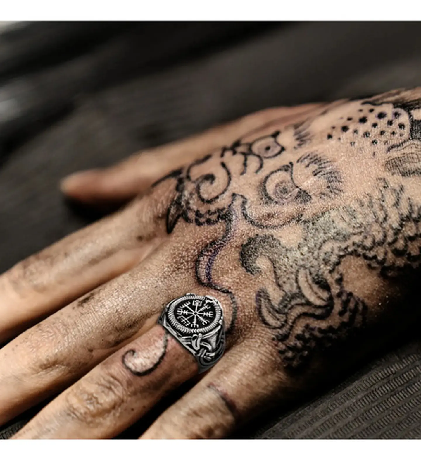 Anillo Mjolnir Amuleto Vikingo Odin Acero Inoxidable Hombre 6