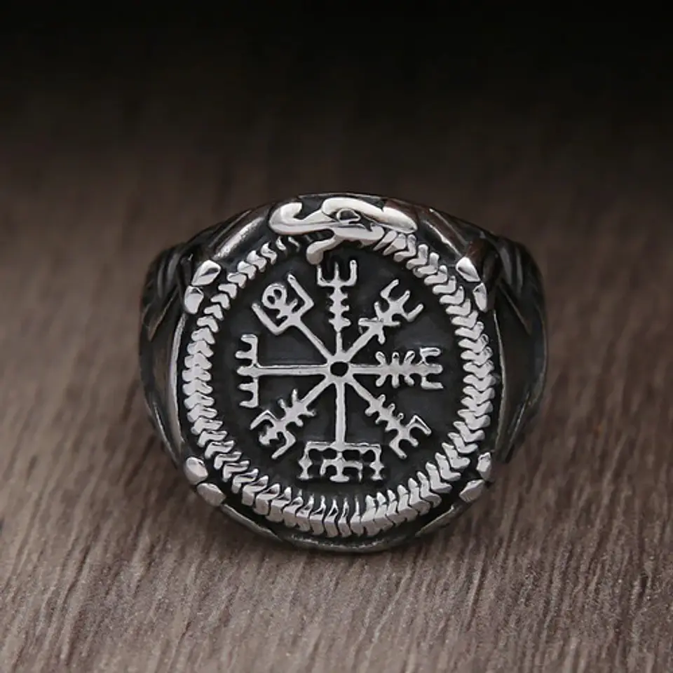 Anillo Mjolnir Amuleto Vikingo Odin Acero Inoxidable Hombre 9