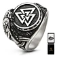 Anillo Valknut Vikingo Cuervo Acero Inoxidable Para Hombre - Miniatura 1