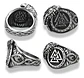  Anillo Valknut Vikingo Cuervo Acero Inoxidable Para Hombre - Miniatura 2