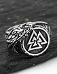  Anillo Valknut Vikingo Cuervo Acero Inoxidable Para Hombre - Miniatura 5