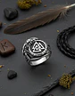 Anillo Valknut Vikingo Cuervo Acero Inoxidable Para Hombre - Miniatura 6