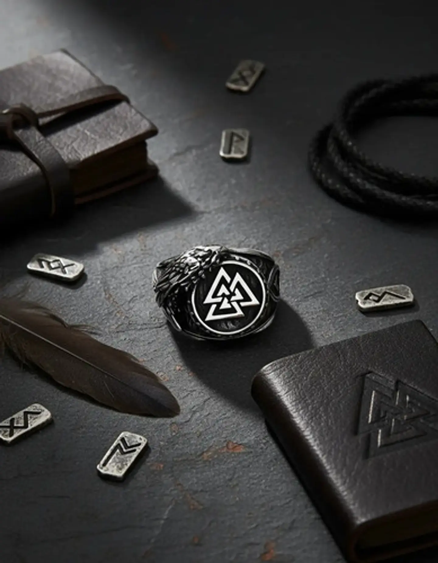  Anillo Valknut Vikingo Cuervo Acero Inoxidable Para Hombre 8