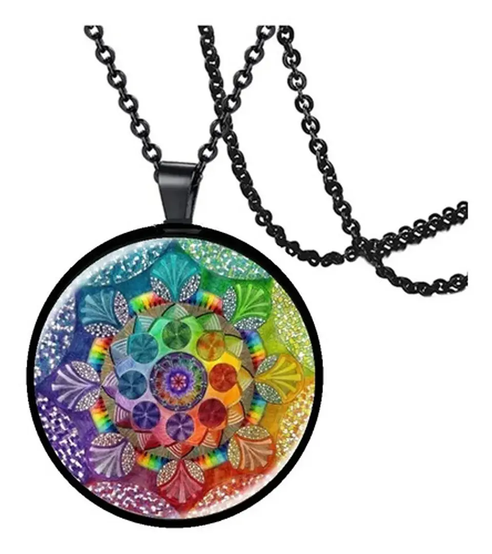 Collar Dije Cristal Henna Yaga Om Budista Para Hombre Mujer 1