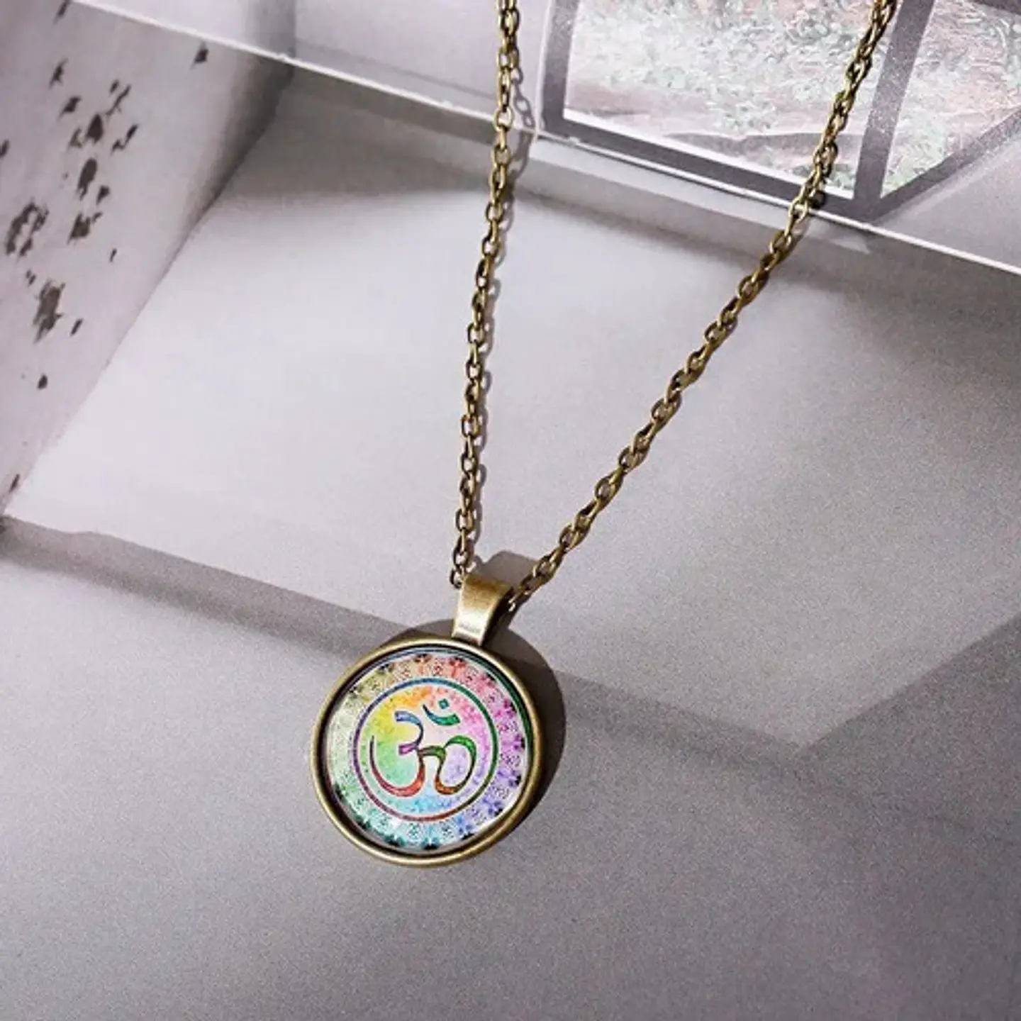 Collar Dije Cristal Henna Yaga Om Budista Para Hombre Mujer 7