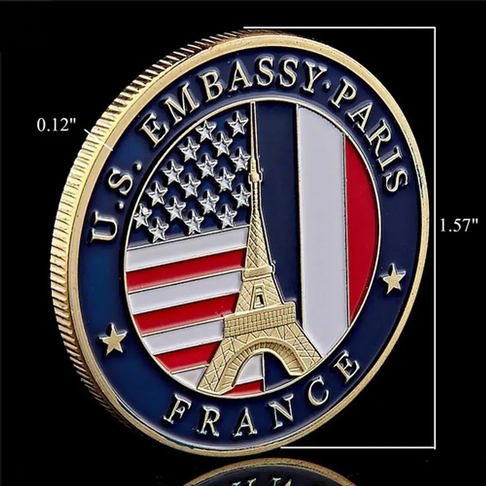 Moneda Conmemorativa Torre Francia París Departamento Ee.uu 7