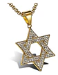 Collar Para Hombre Dije Estrella David Acero De Color Oro - Miniatura 2
