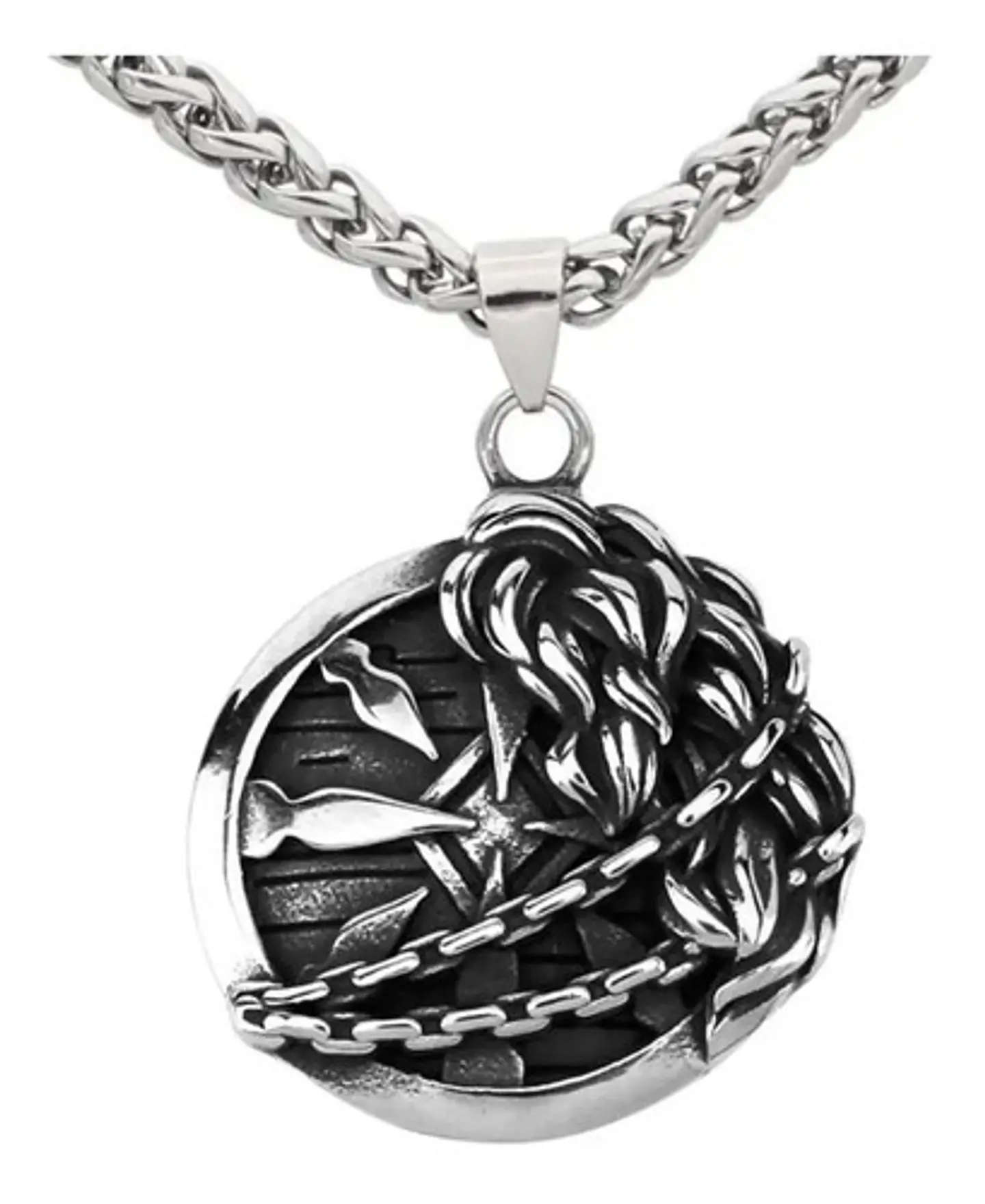 Collar Nórdico Vikingo Amuleto Acero Inoxidable Para Hombre 1