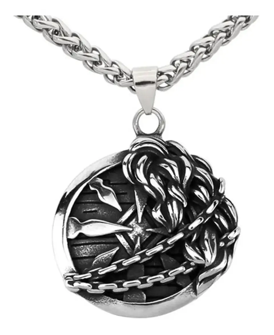 Collar Nórdico Vikingo Amuleto Acero Inoxidable Para Hombre 1