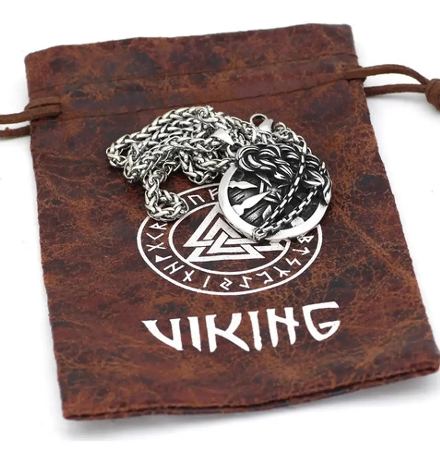 Collar Nórdico Vikingo Amuleto Acero Inoxidable Para Hombre 3