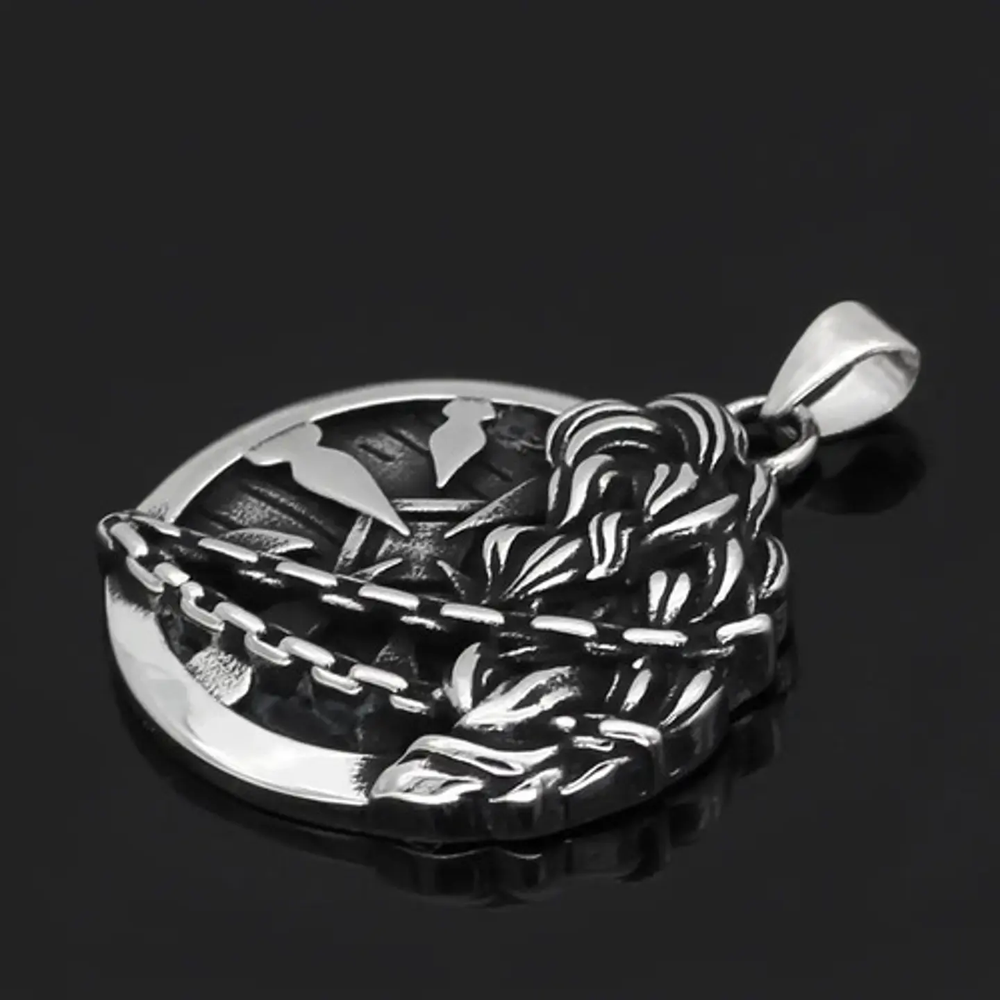 Collar Nórdico Vikingo Amuleto Acero Inoxidable Para Hombre 6
