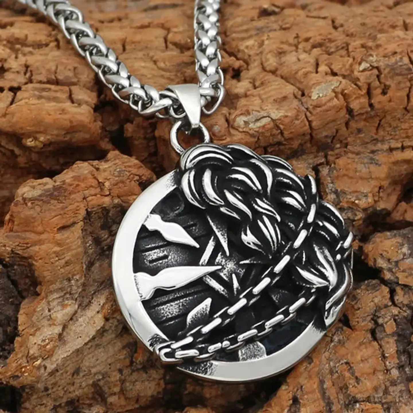 Collar Nórdico Vikingo Amuleto Acero Inoxidable Para Hombre 9