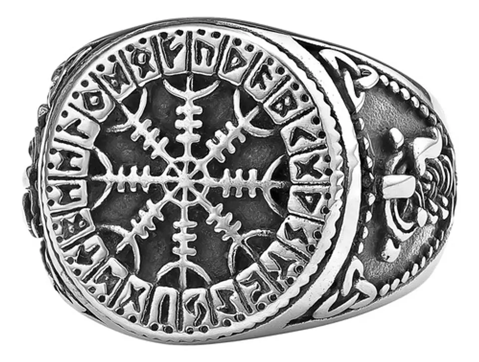 Anillo Mjolnir Valknut Vikingo Acero Inoxidable Para Hombre 1