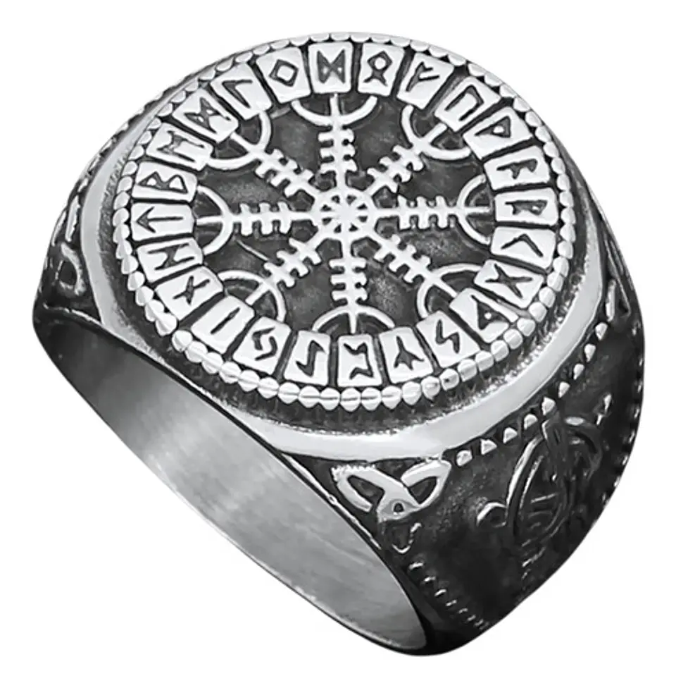 Anillo Mjolnir Valknut Vikingo Acero Inoxidable Para Hombre 3