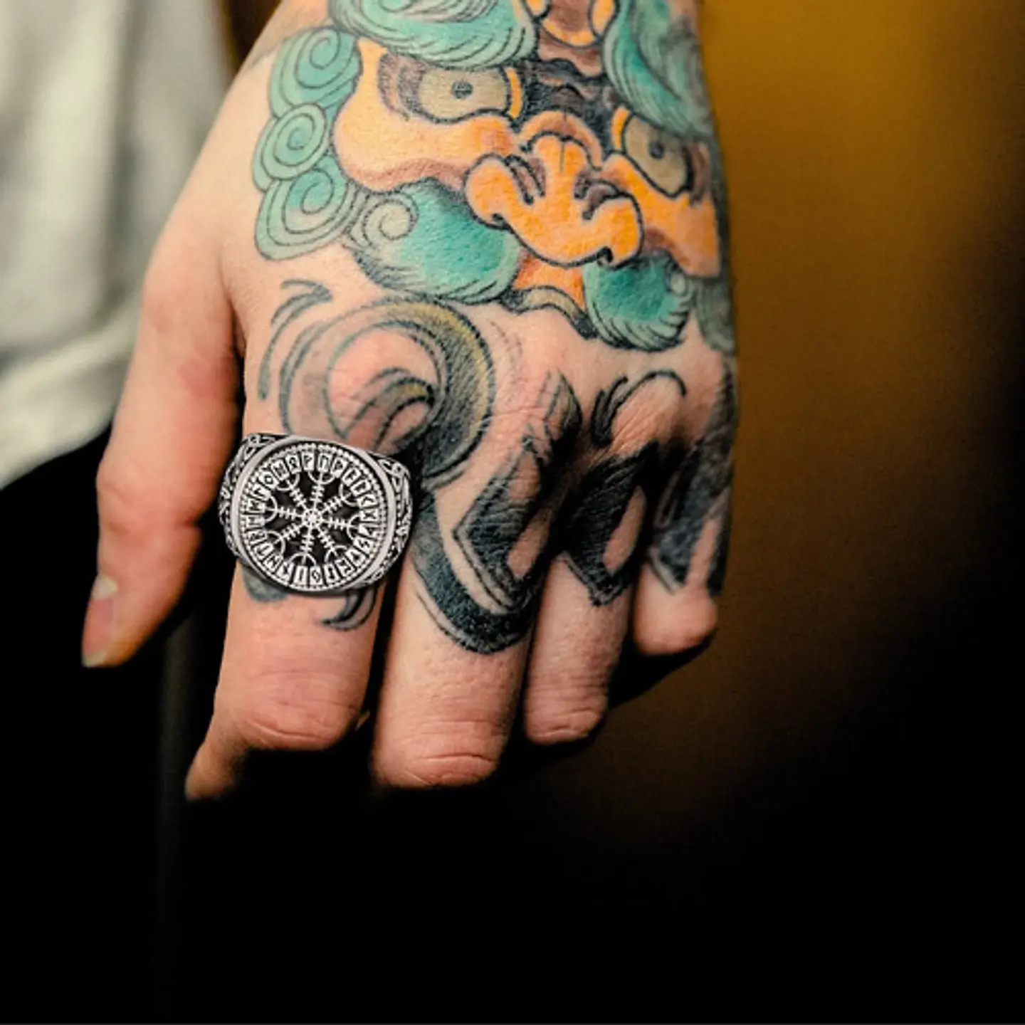 Anillo Mjolnir Valknut Vikingo Acero Inoxidable Para Hombre 4