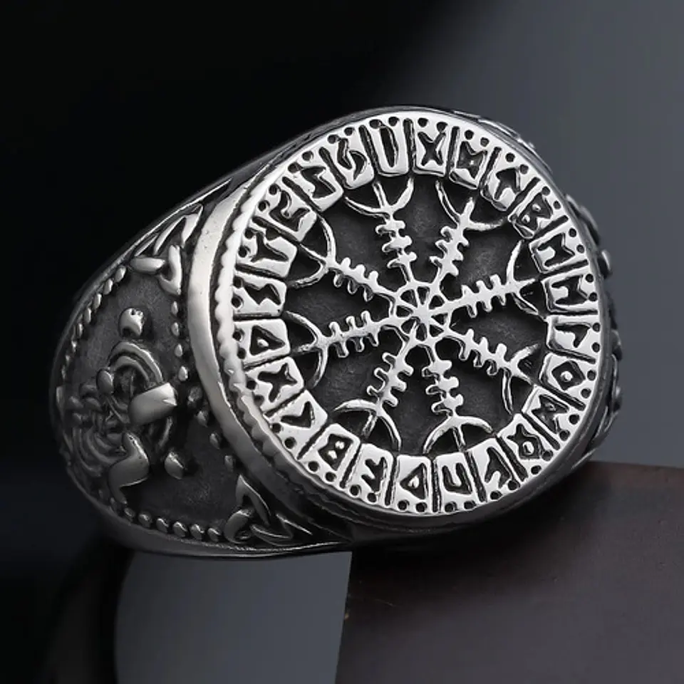 Anillo Mjolnir Valknut Vikingo Acero Inoxidable Para Hombre 6