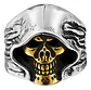 Anillo Para Hombre Cráneo Santa Muerte De Acero Color Plata - Miniatura 2